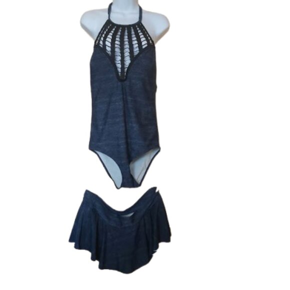 Blue 2 Piece Swimsuit Bathing Suit Size 1X NEW NWOT - Picture 1 of 9